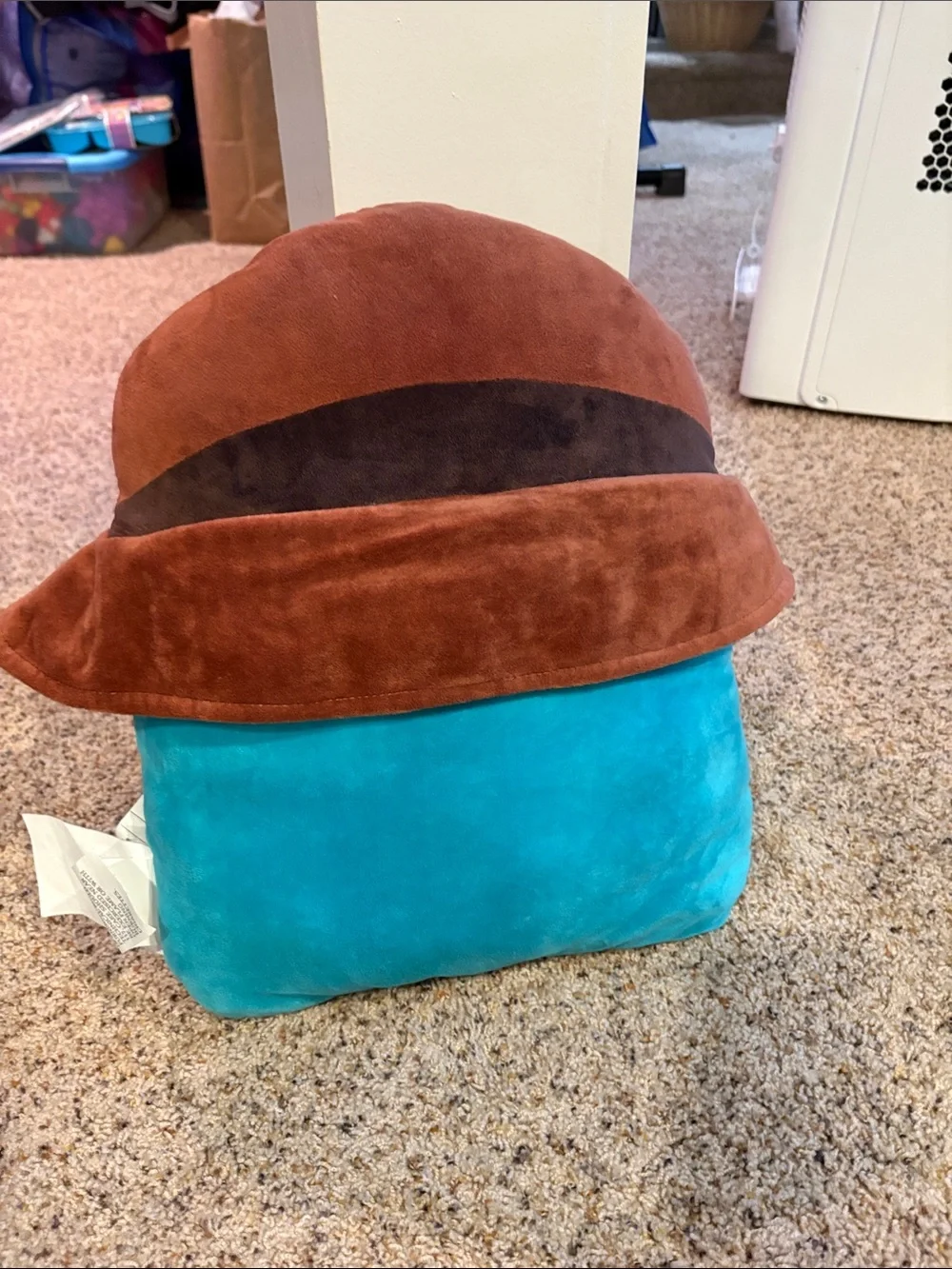 Disney Perry the Platypus Squared Plush Pillow - Teal, Yellow & Brown